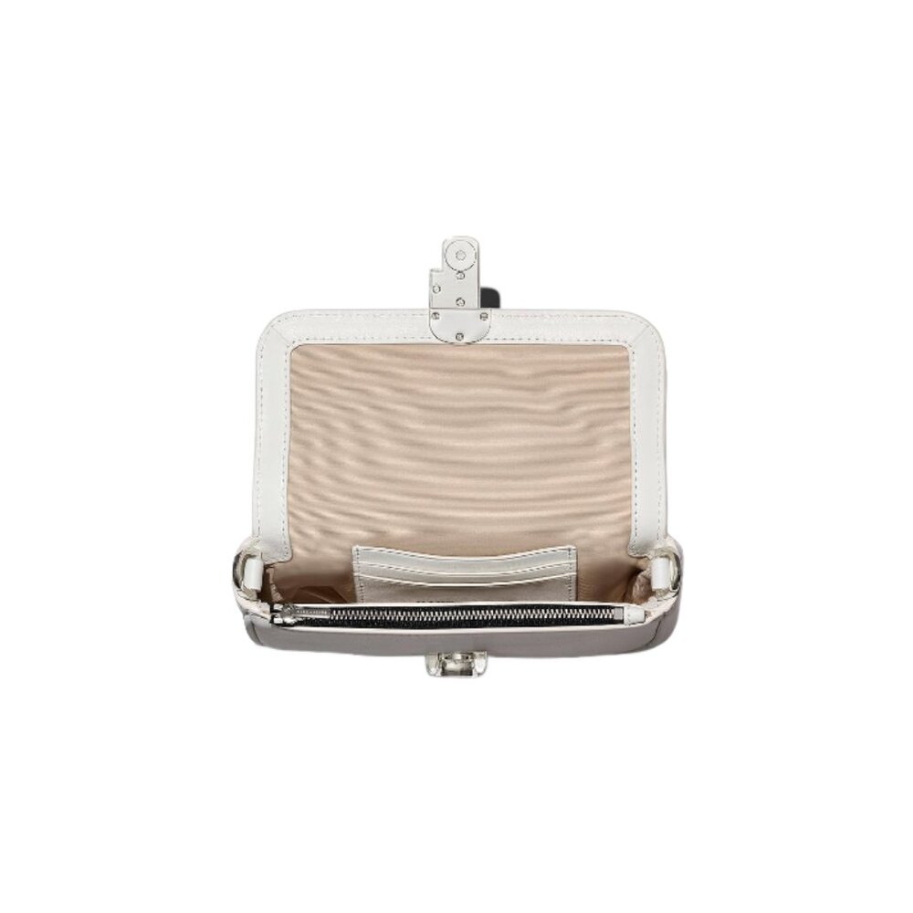 MARC JACOBS H967L03FA22 WHITE LEATHER SILVER HAREWARE MINI WOMENS SHOULDER BAG - Picture 3 of 4